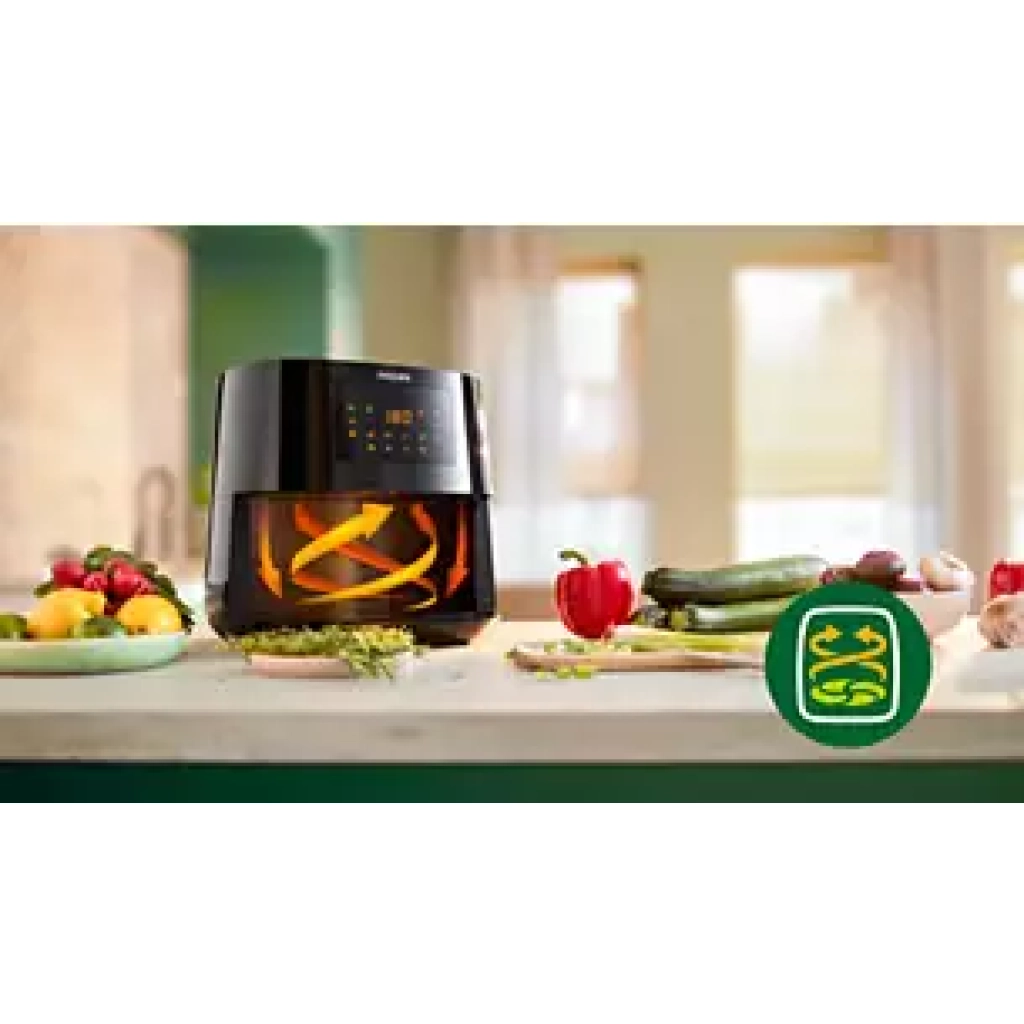 أهم المميزات قلاية هوائيه فيليبس :
 	شاشة باللمس
 	 تحكم في درجة الحرارة
 	تطبيق HomeID
 	تقنية الهواء السريع (Rapid Air)
 	كفاءة في الوقت والطاقة
 	تقنية QuickClean
 	مؤشر ضوئي لبيان التشغيل